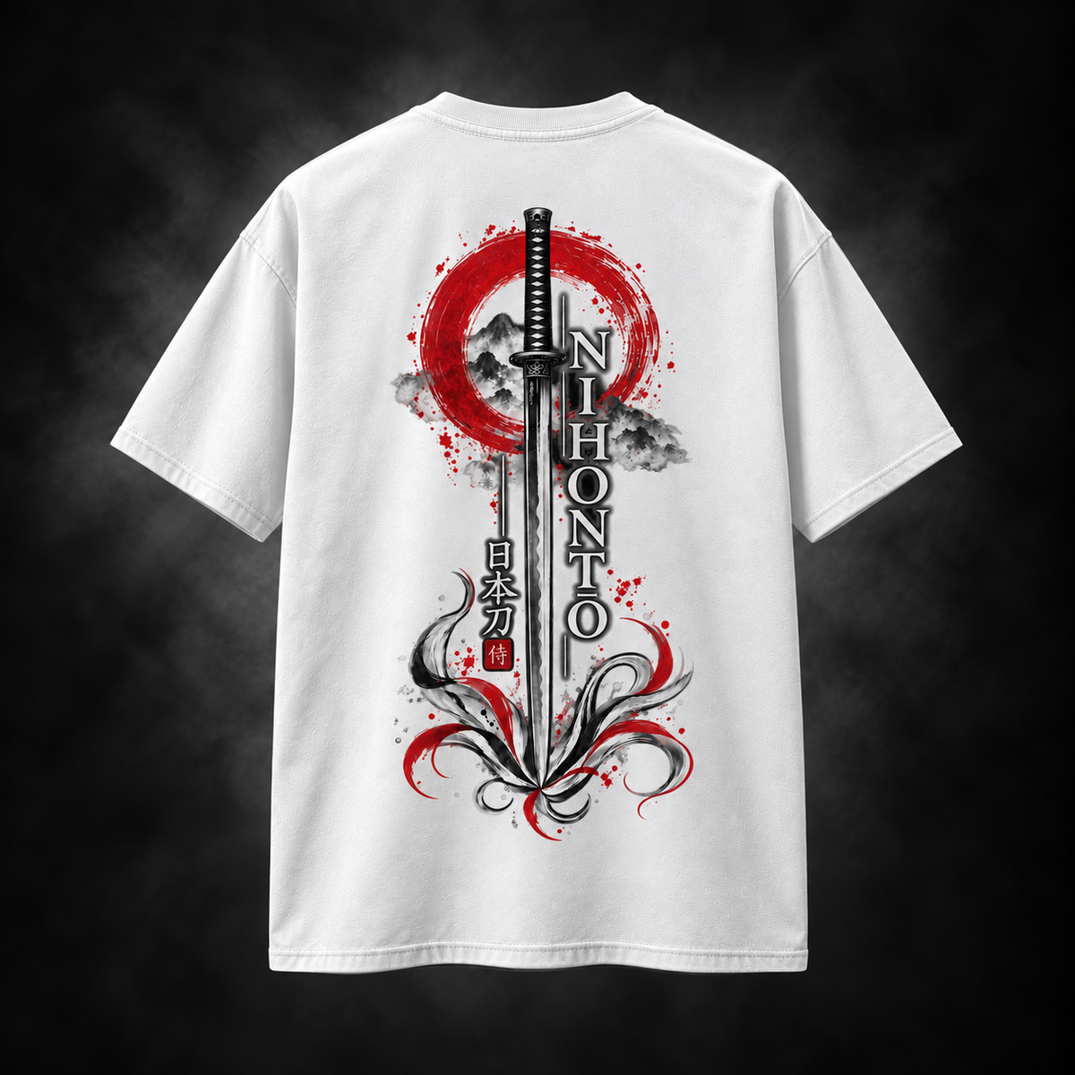 White Yonakasaku Katana Sword T-Shirt product view 6