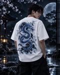 Blue Floral Moon & Serpent T-Shirt