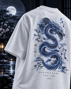 Blue Floral Moon & Serpent T-Shirt