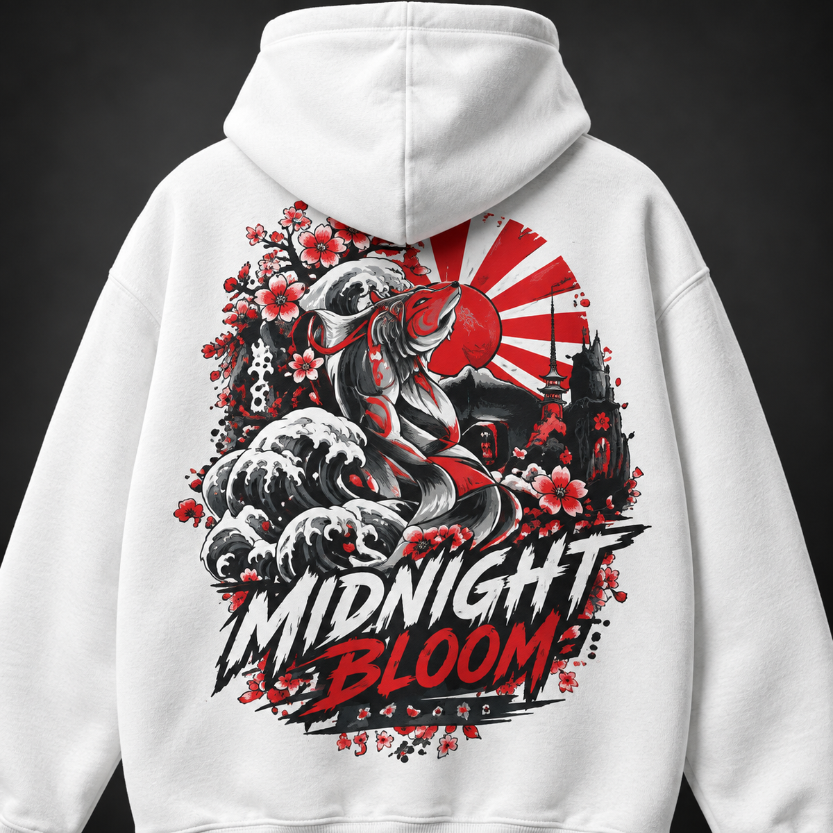 Midnight Bloom Koi Hoodie