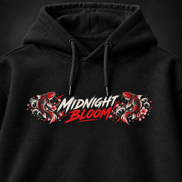 Midnight Bloom Koi Hoodie