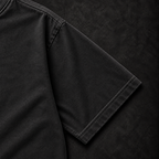 Black Manai Falls tee sleeve and stitching detail