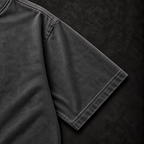 Charcoal Manai Falls tee sleeve and stitching detail