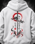 Yonakasaku Katana Sword Hoodie - white back print detail